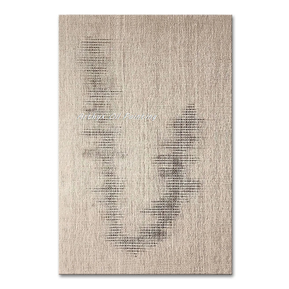 Canvas Art Beige Hand Painted Abstract