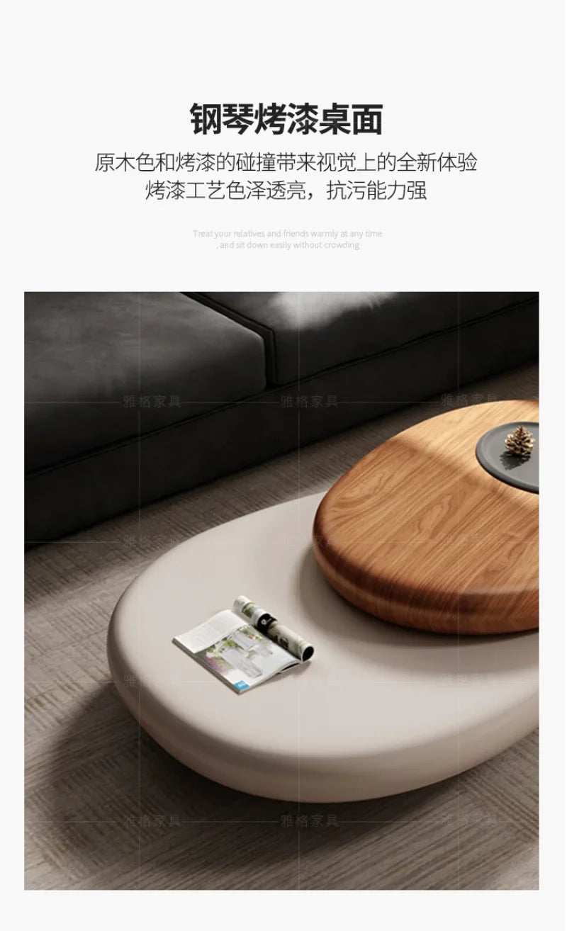 Rotating Coffee Table, Villa Italian Minimalist Italian Designer Creative Floating Tea Table for Large Apartments, High Quality
