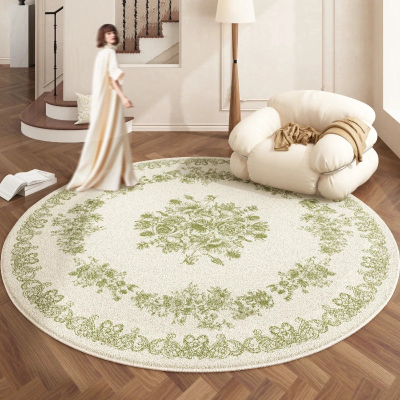 European Style Plush Round Carpet Washable