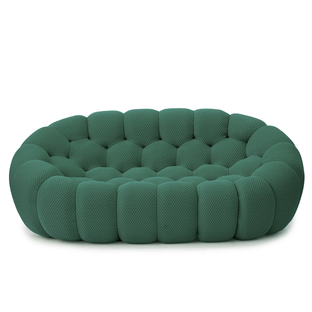 Sdorens 78'' Modern Curved Boneless Sofa Comfy 3D Knitted Fabric Loveseat Couch Football-Shaped Lazy Floor Sofas for Living Room