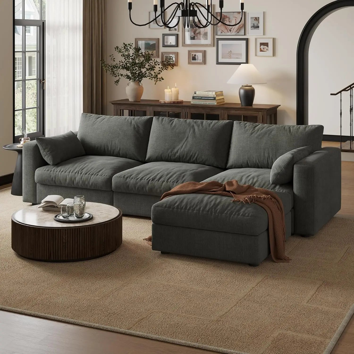 Cloud Modular Sectional with Storage Ottoman
