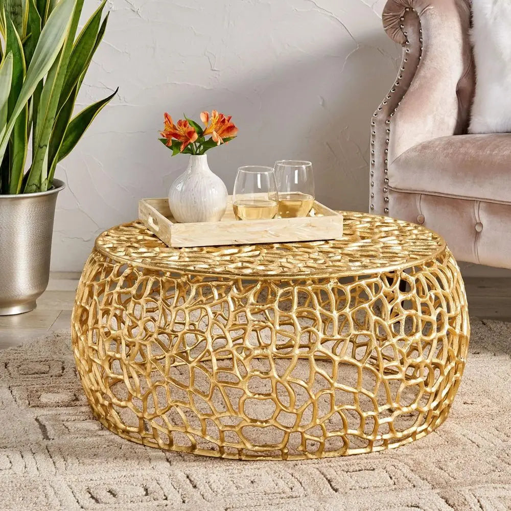 Gold 310321 Coffee Table, 27.5 Square, 12.5 Tall by Great Deal Furniture