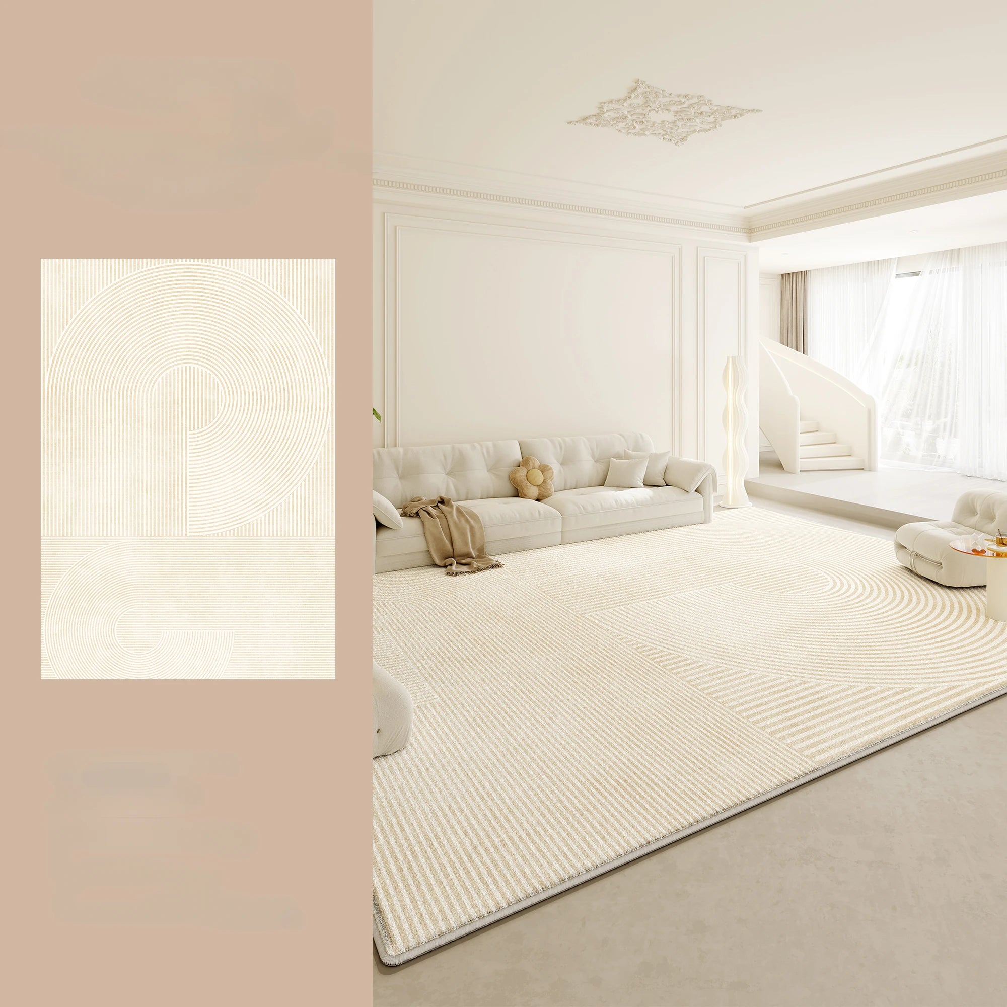 Cream Fluffy Soft Rug Thick Anti-slip