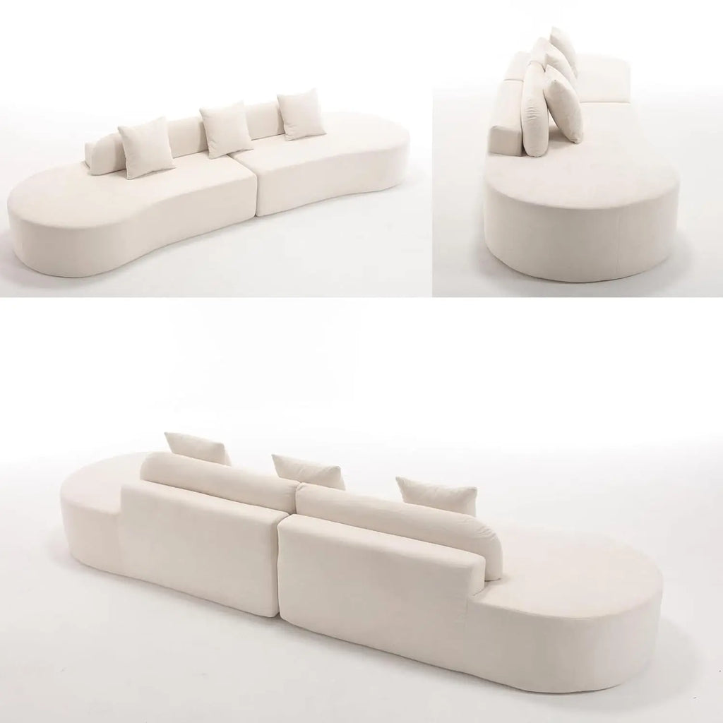 130” Boneless Sectional Couches for Living Room | Modern Curved Sofa Comfy Cloud Couch | Oversized Plush Modular, Customized