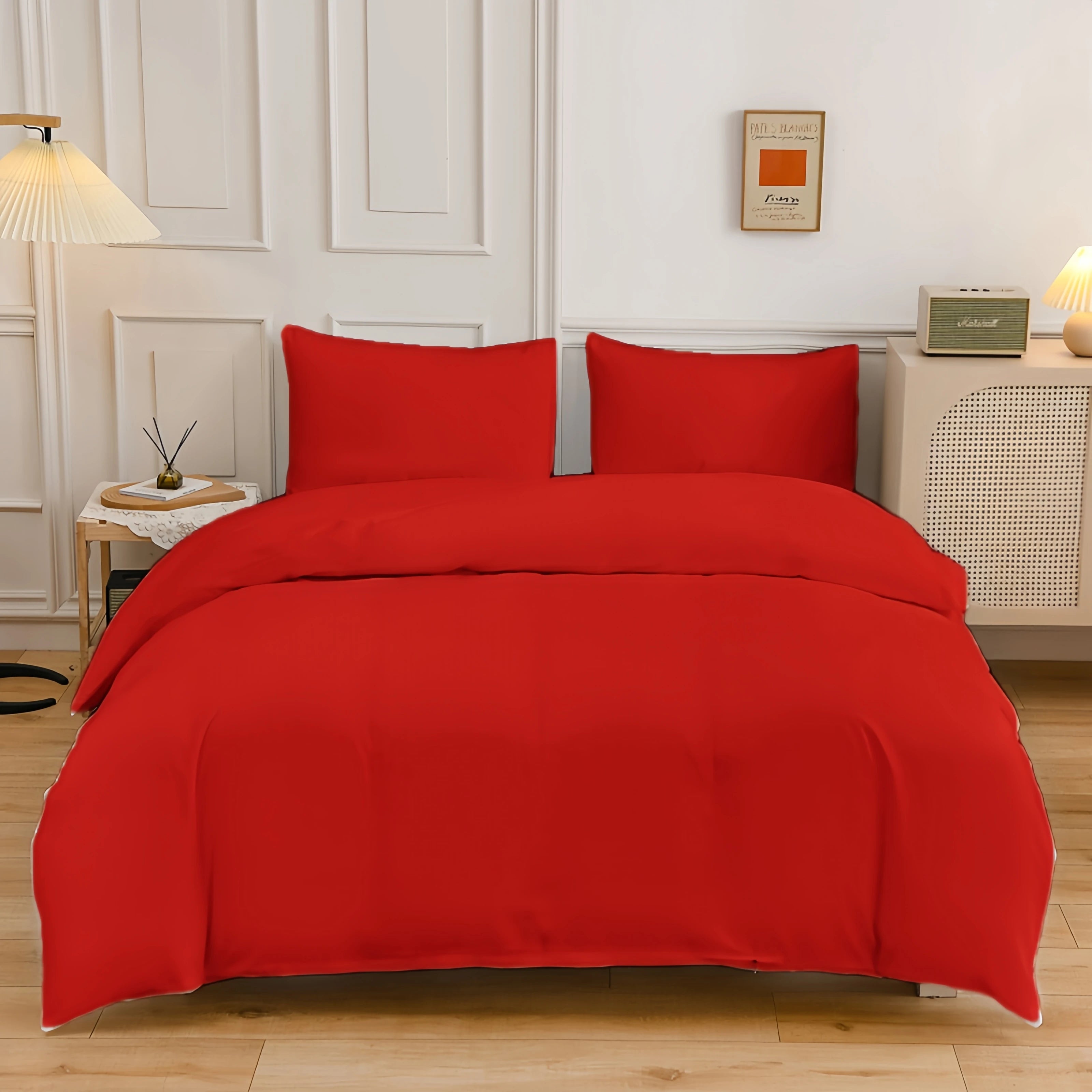 Kuup Queen Size Matte Duvet Cover Skin-Friendly Colored Bedding Set with Flower Branch Design High-Quality Quilt Cover