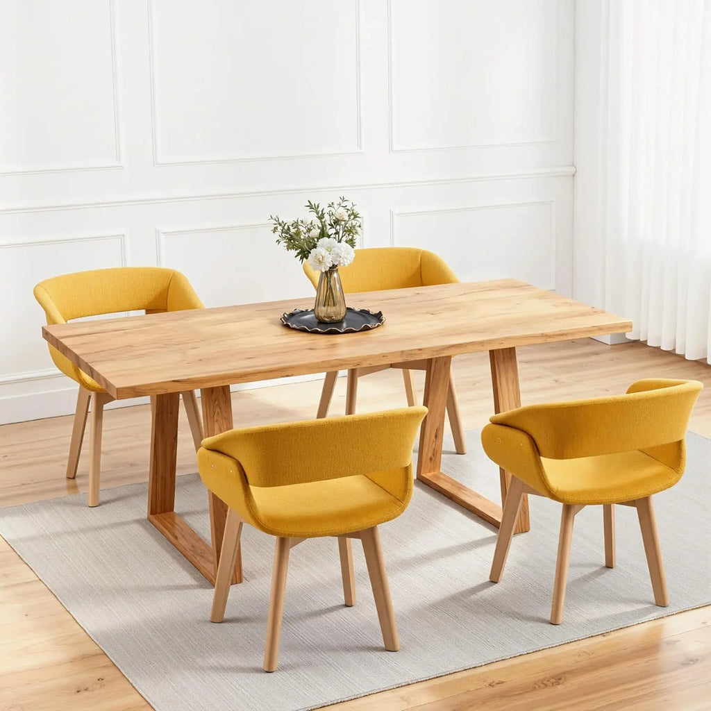 Dining Chairs Set of 2, Modern Upholstered Kitchen Chairs with Fabric Cushion and Solid Wood Legs for Dining Room, Customized