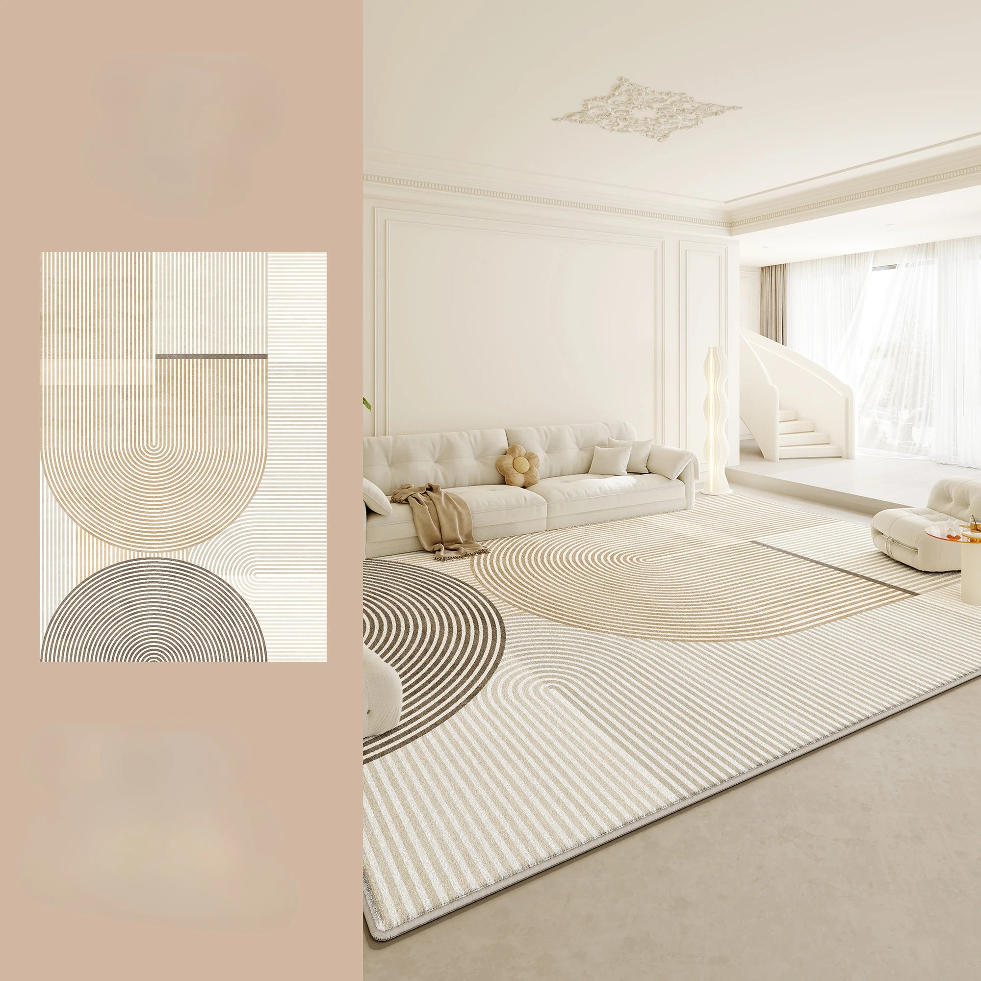 Cream Fluffy Soft Rug Thick Anti-slip