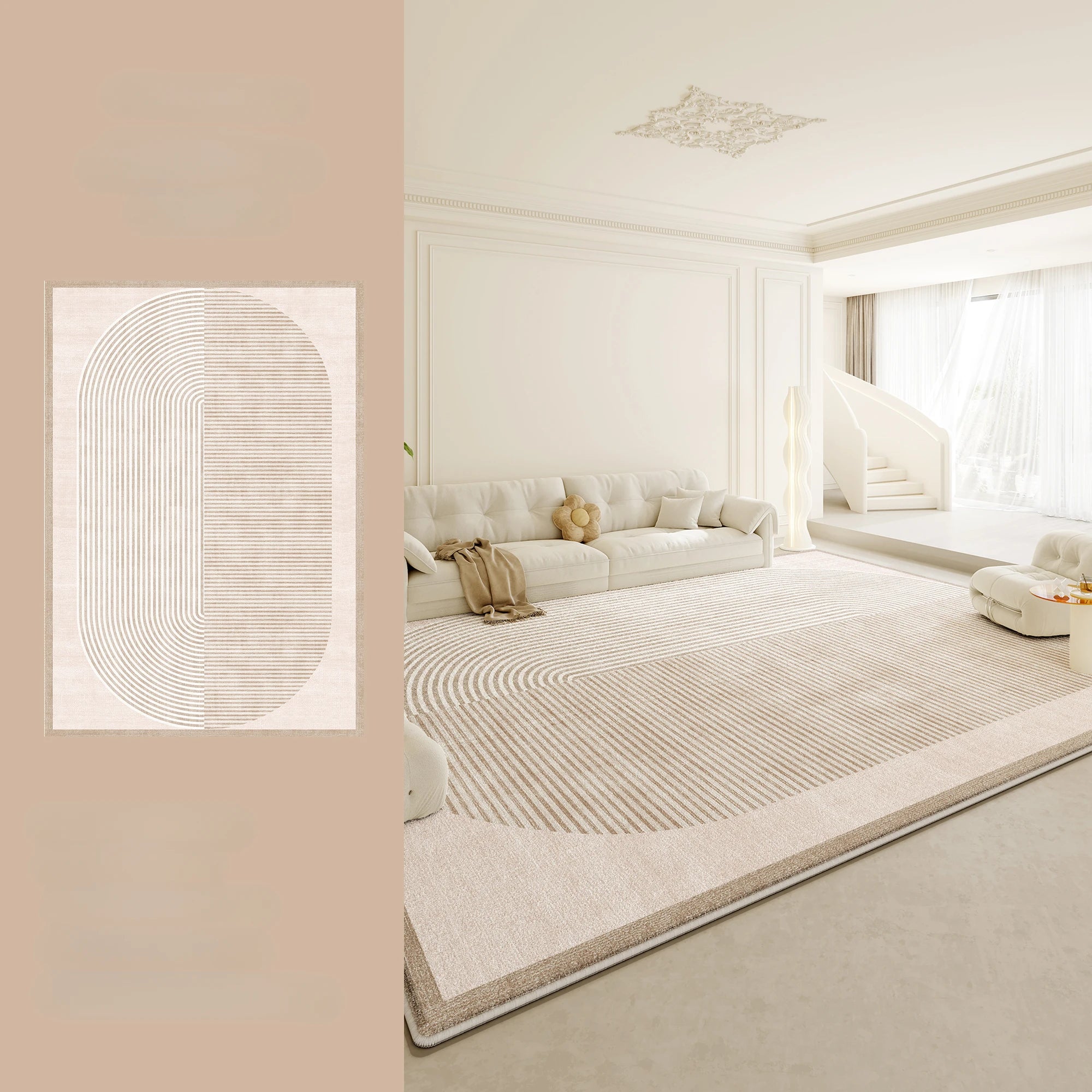 Cream Fluffy Soft Rug Thick Anti-slip