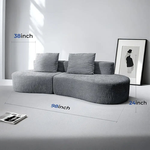 Curved Grey Couch