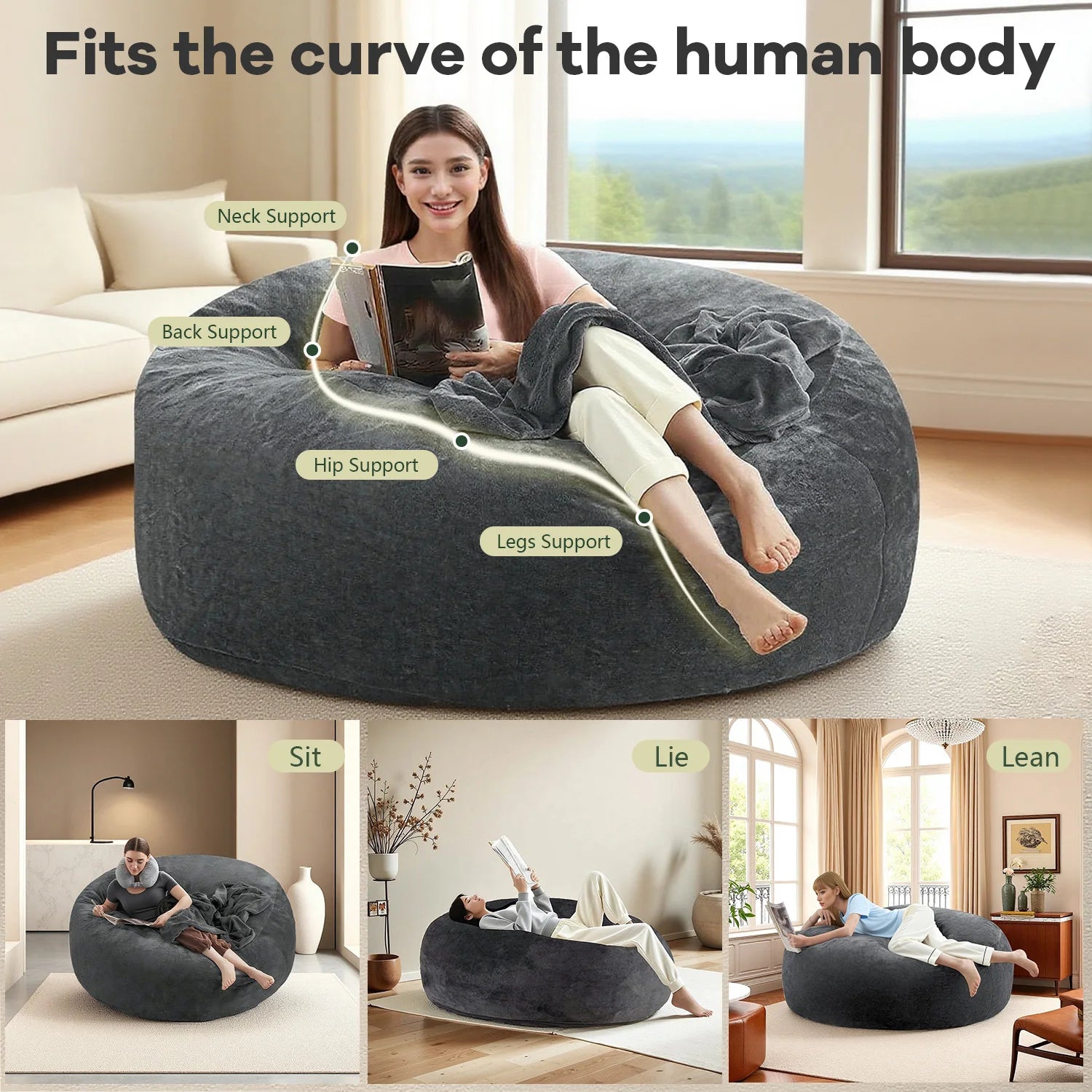 Sofa Bean Bag Chair Available in Multiple Colors