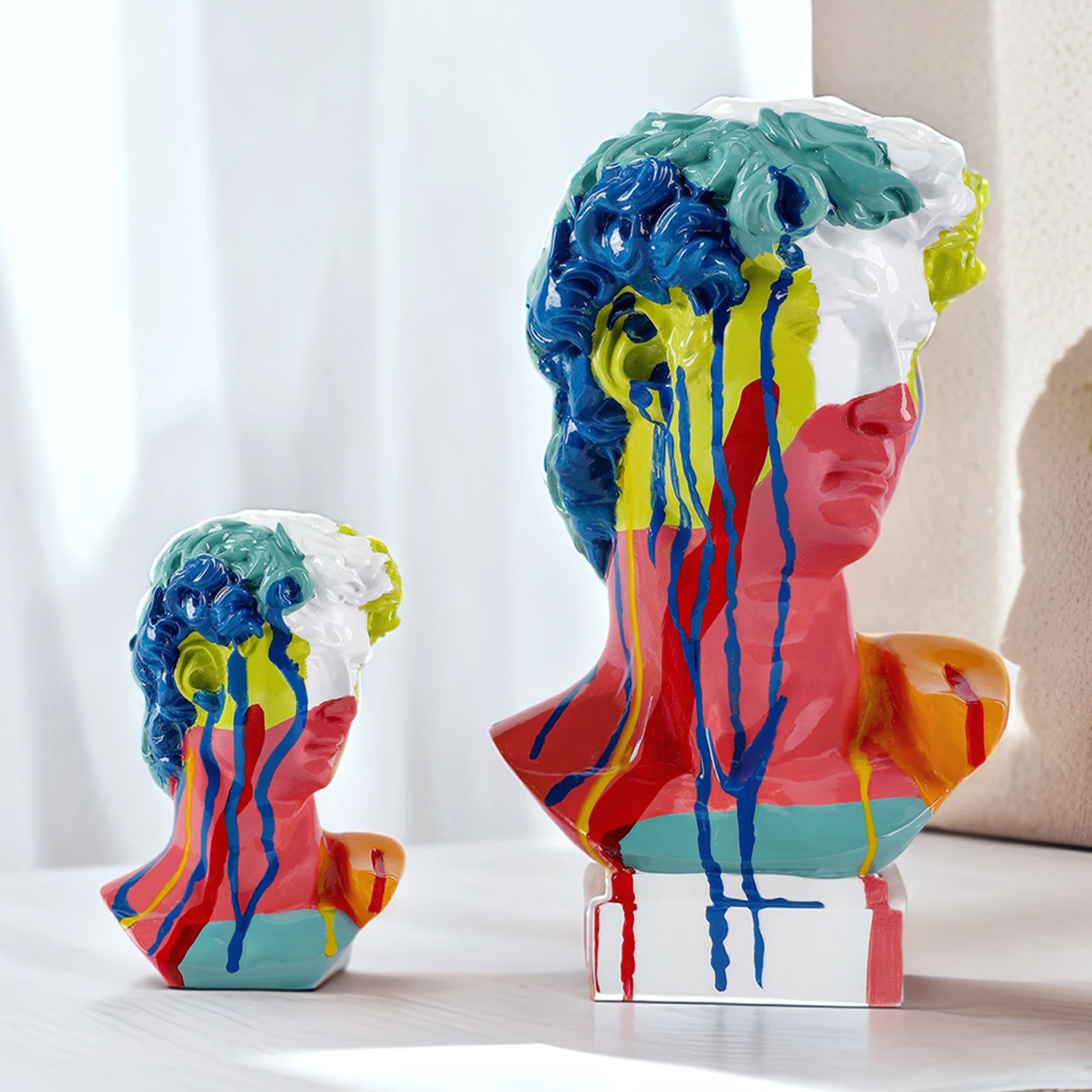 European Decoration David Head Resin Statues