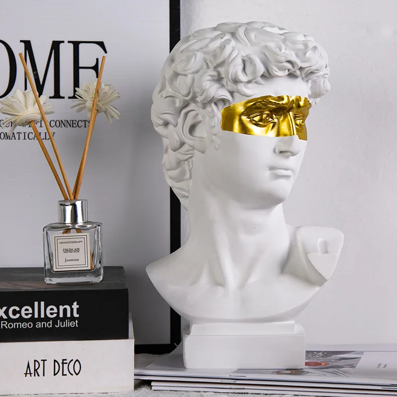European Decoration David Head Resin Statues
