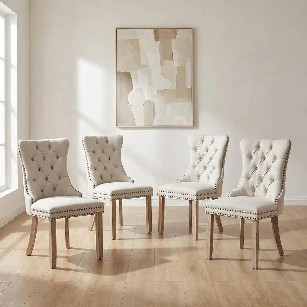 Modern Tufted Upholstered Dining Chairs Set of 4, Wine Red Velvet Dining Room Chair with Metal Legs, Sillas de, Customized