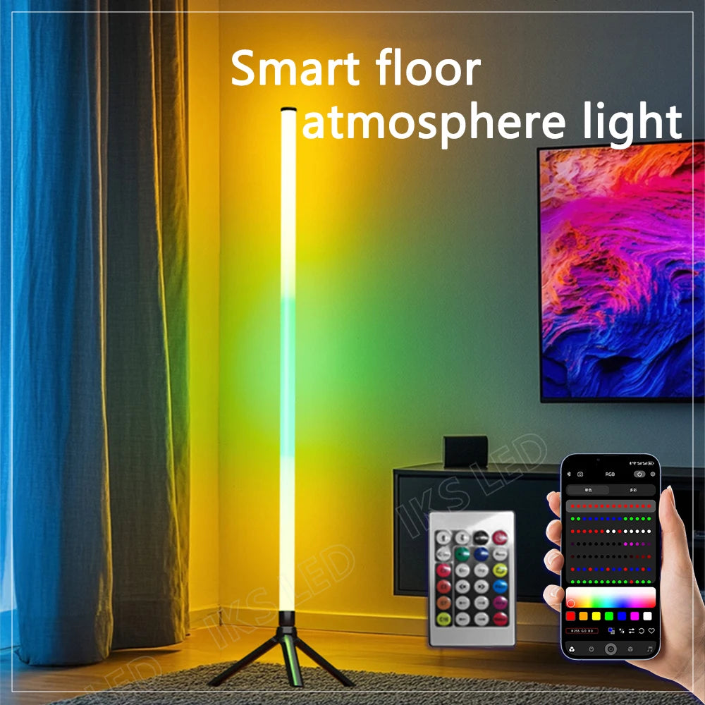 RGB LED Floor lamp 120CM  Modern Corner Floor Light Atmospheric Standing Light Indoor Home Decor Smart APP Remote Control