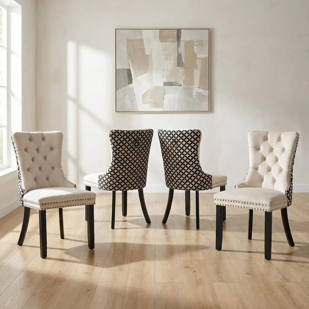 Modern Tufted Upholstered Dining Chairs Set of 4, Olive Green Velvet Dining Room Chair with Metal Legs, Sillas de, Customized