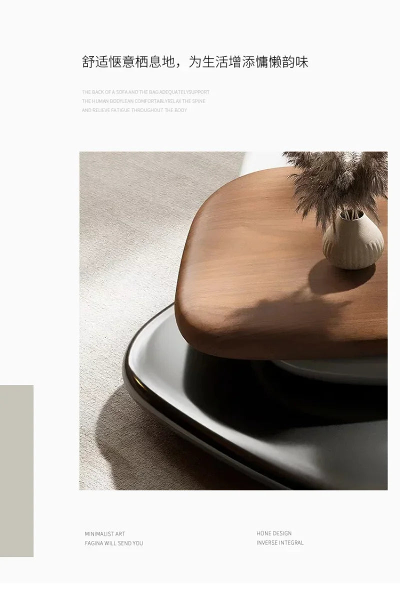 Rotating Coffee Table, Villa Italian Minimalist Italian Designer Creative Floating Tea Table for Large Apartments, High Quality