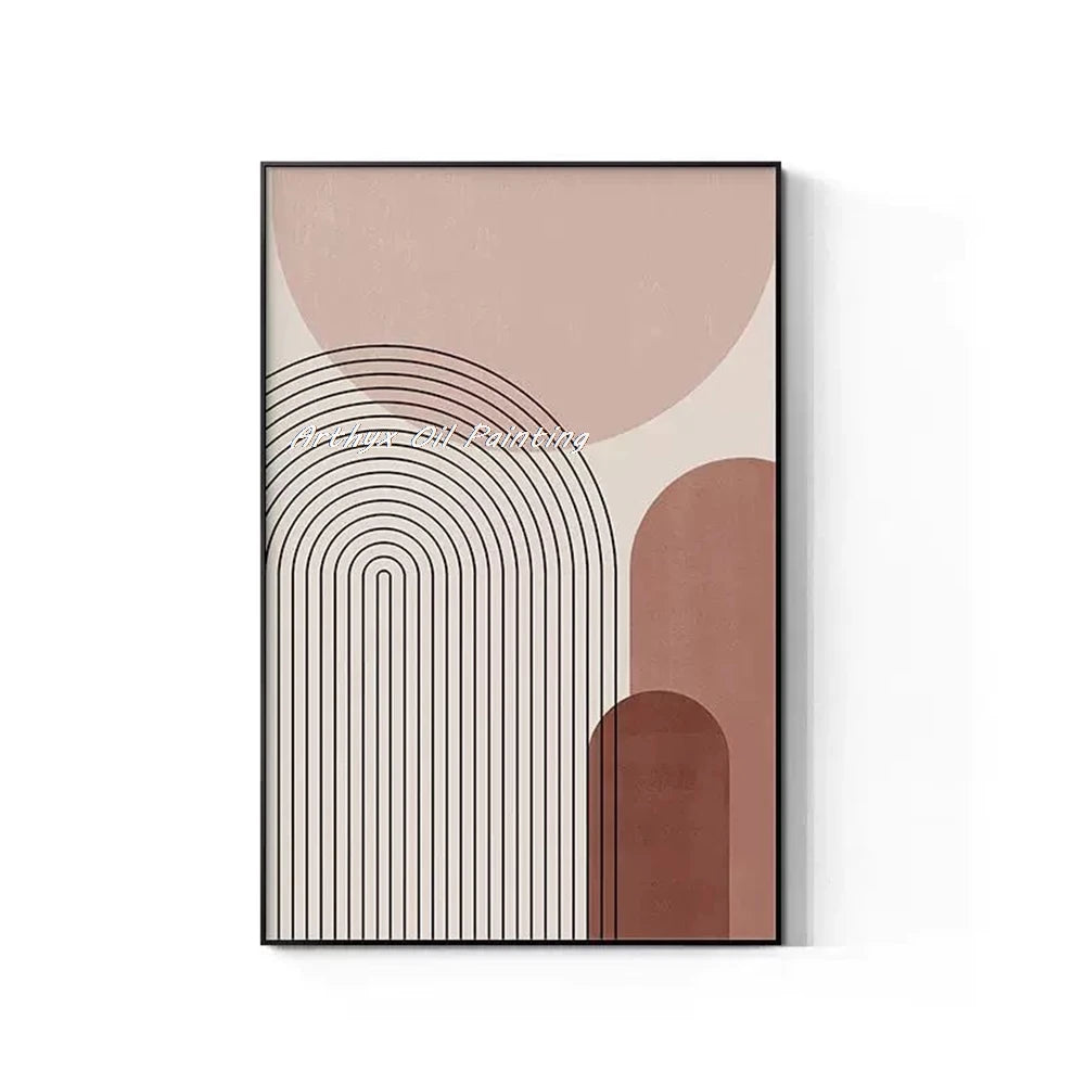 Canvas Art Beige Hand Painted Abstract