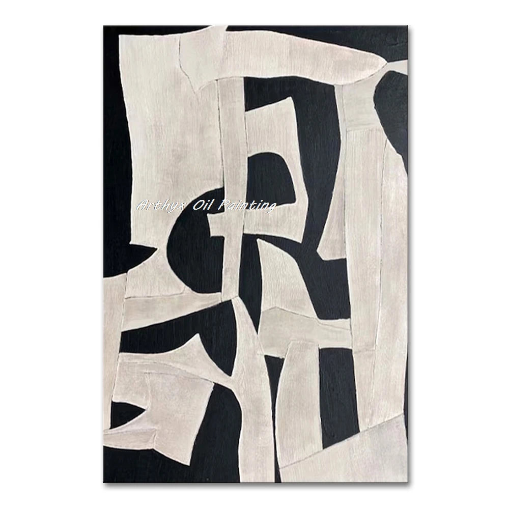 Canvas Art Beige Hand Painted Abstract