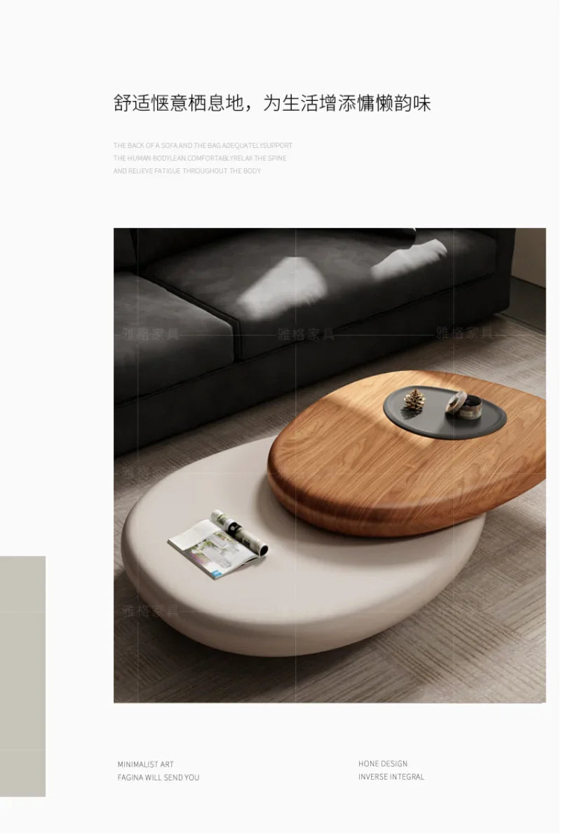 Rotating Coffee Table, Villa Italian Minimalist Italian Designer Creative Floating Tea Table for Large Apartments, High Quality