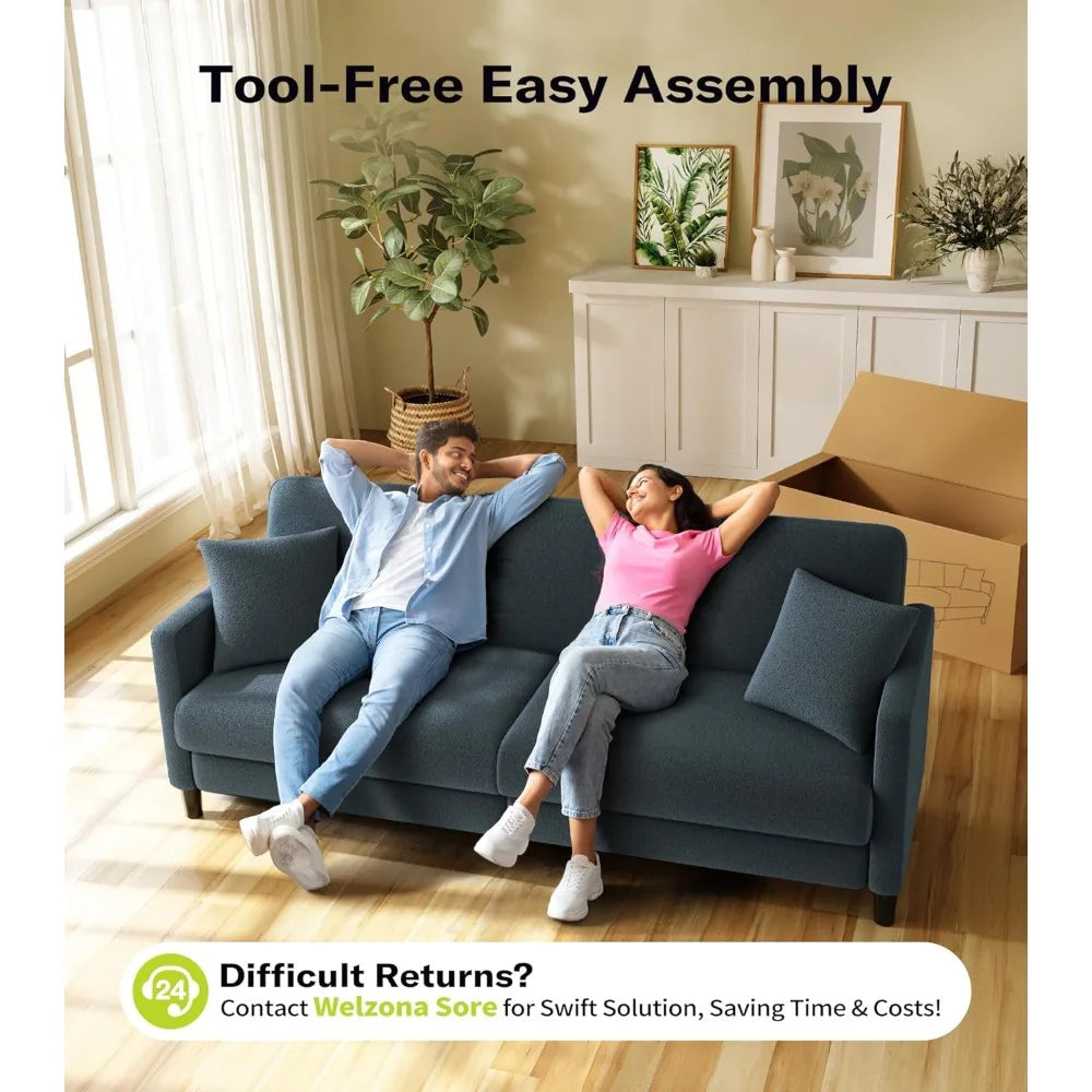 83" Couches for Living Room, Comfy Sofas for Living Room, Teddy Sofa Couch, Tool-Free Setup Loveseat Sofa, Customized