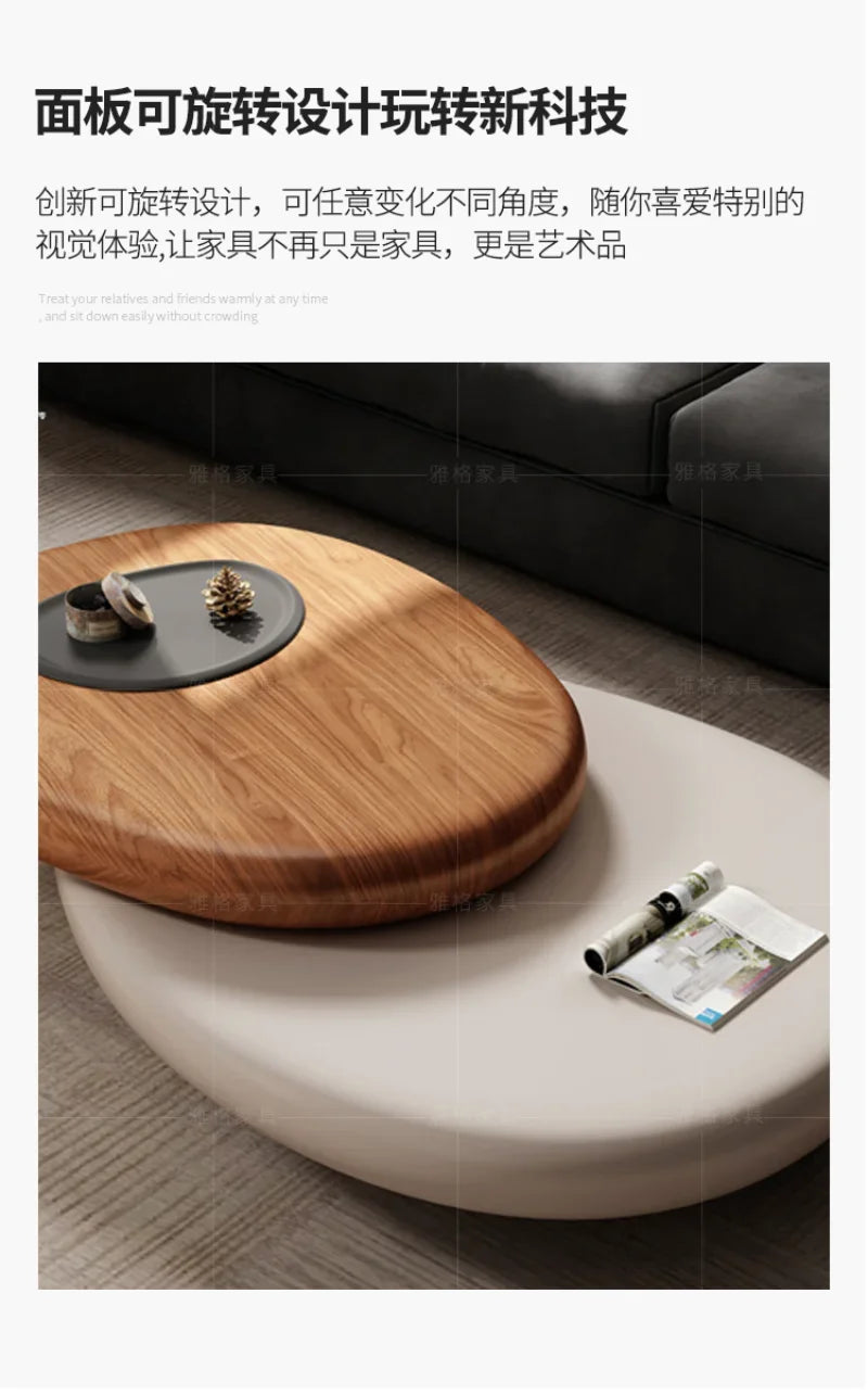 Rotating Coffee Table, Villa Italian Minimalist Italian Designer Creative Floating Tea Table for Large Apartments, High Quality