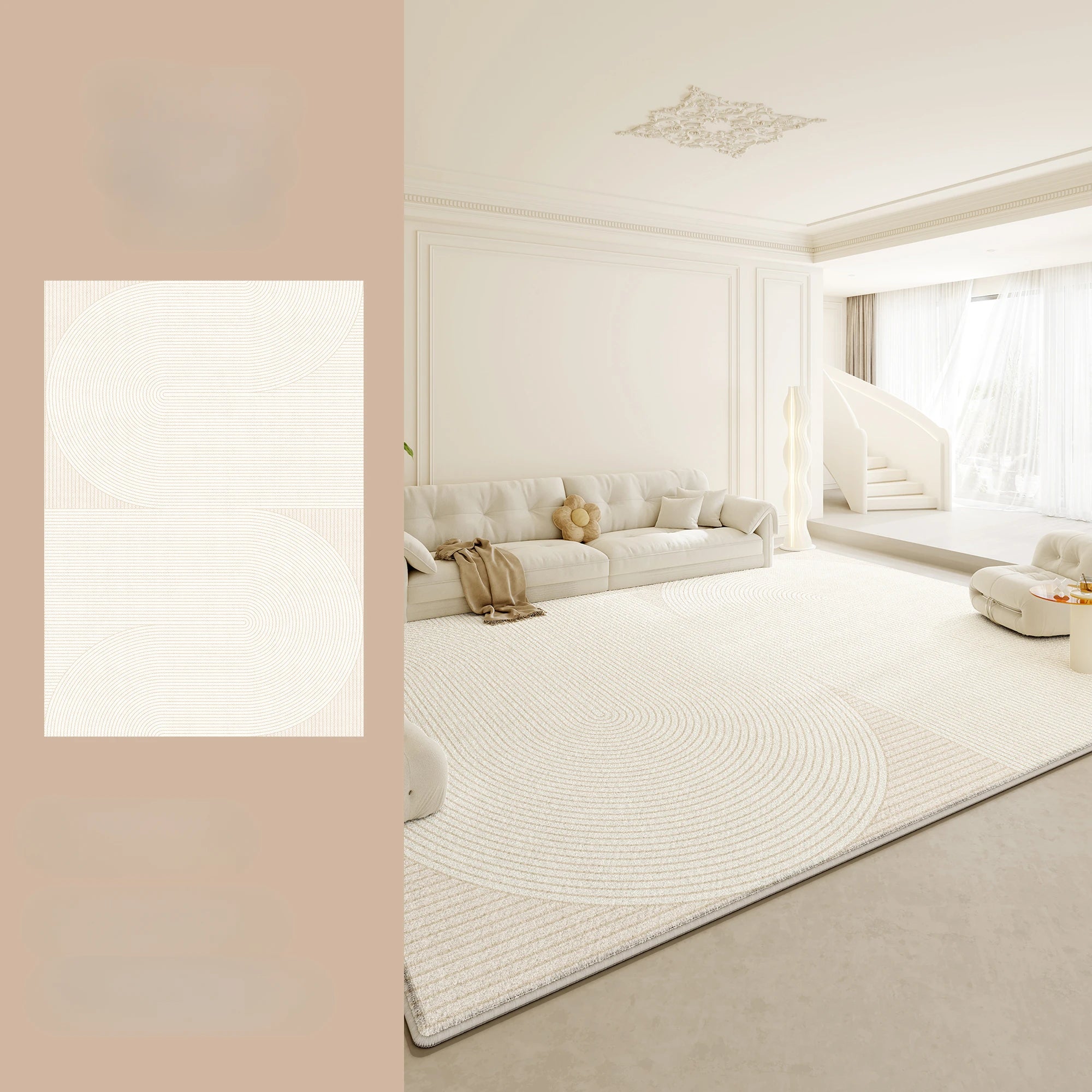 Cream Fluffy Soft Rug Thick Anti-slip