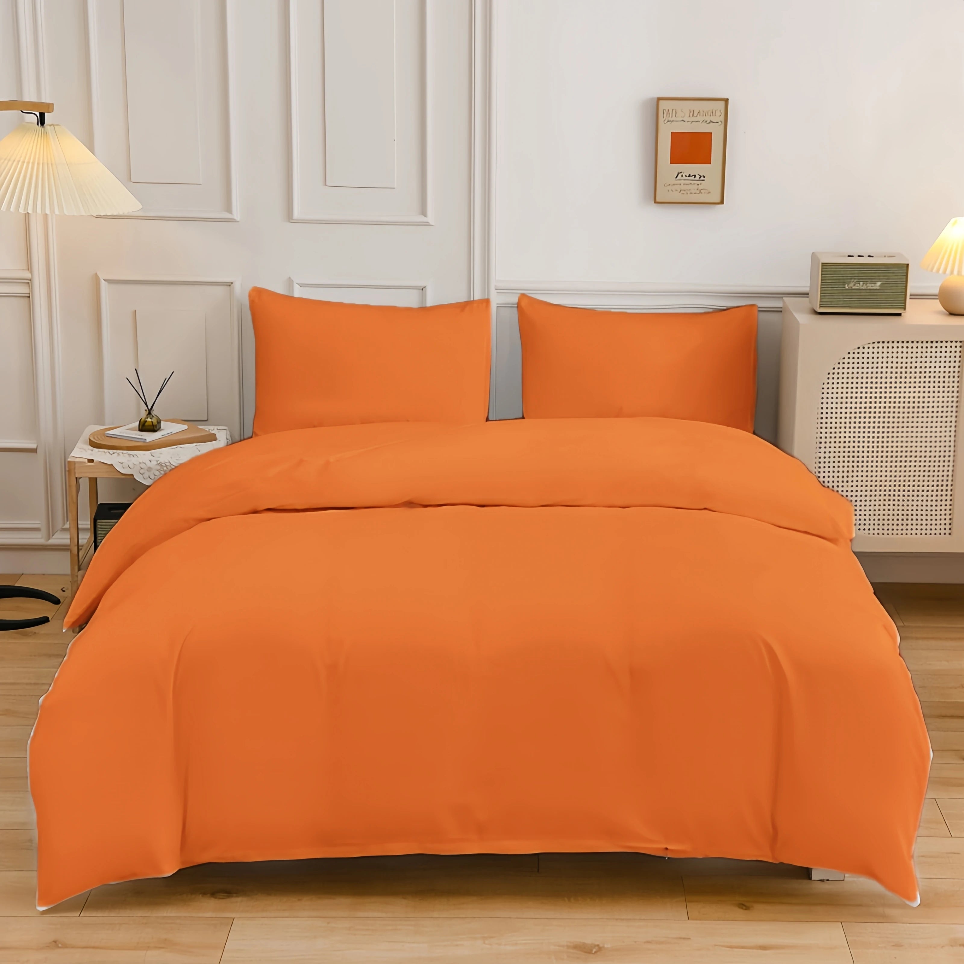 Kuup Queen Size Matte Duvet Cover Skin-Friendly Colored Bedding Set with Flower Branch Design High-Quality Quilt Cover