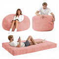 Adult-sized giant bean bag chair bed (pink), 2-in-1 large bean bag bed, convertible bean bag chair