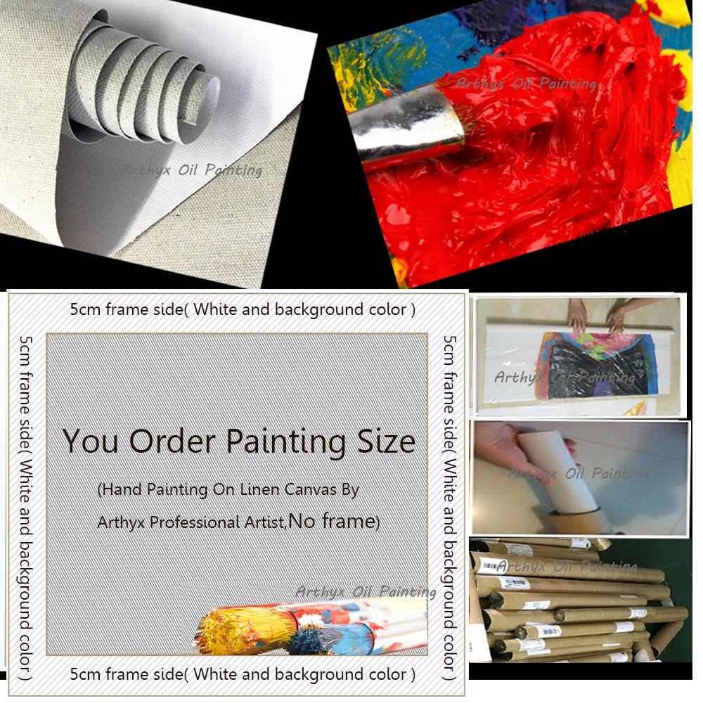 Canvas Art Beige Hand Painted Abstract