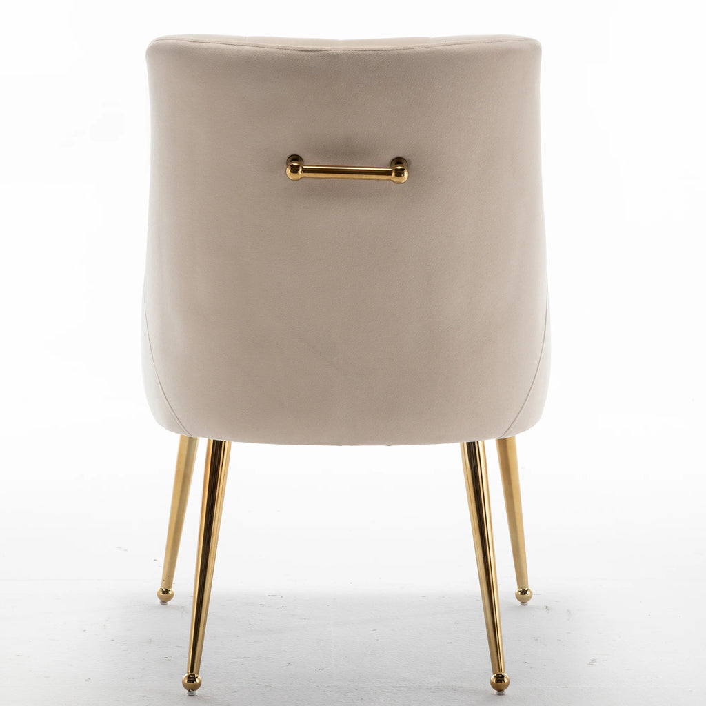 SEYNAR Modern Dining Chairs Set of 2, Upholstered Accent Chair Tufted Back Armless Chair with Back Pull