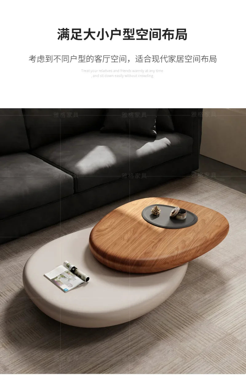 Rotating Coffee Table, Villa Italian Minimalist Italian Designer Creative Floating Tea Table for Large Apartments, High Quality