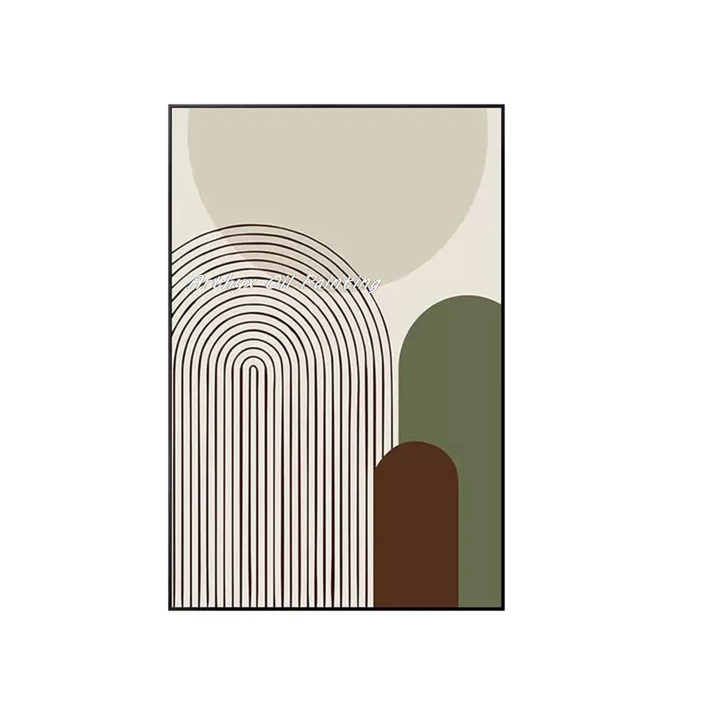 Canvas Art Beige Hand Painted Abstract