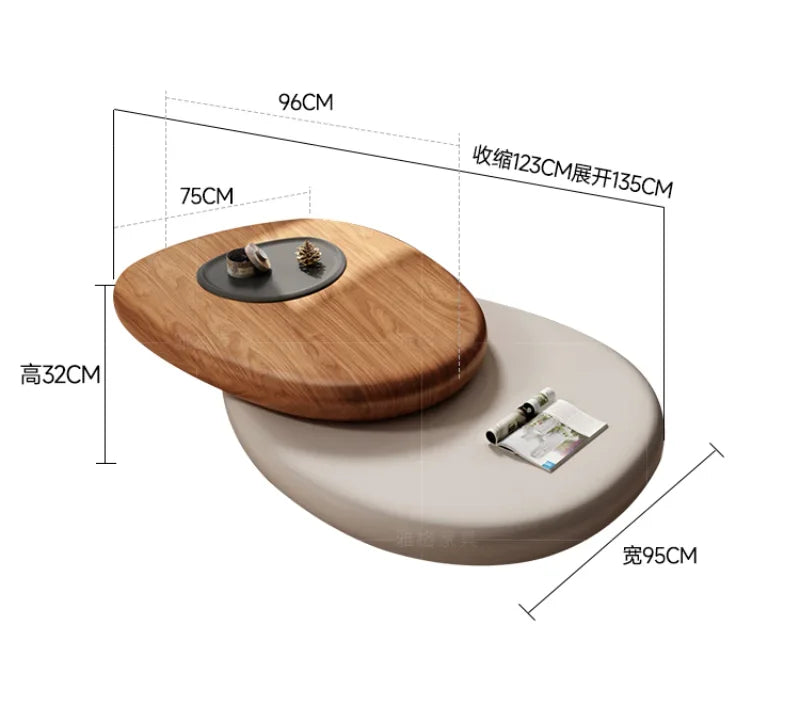 Rotating Coffee Table, Villa Italian Minimalist Italian Designer Creative Floating Tea Table for Large Apartments, High Quality