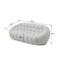 Sdorens 98'' Modern Curved Boneless Sofas for Living Room Comfy 3D Knitted Fabric 3 Seater Lazy Floor Sofa Large Bean Bag Chair