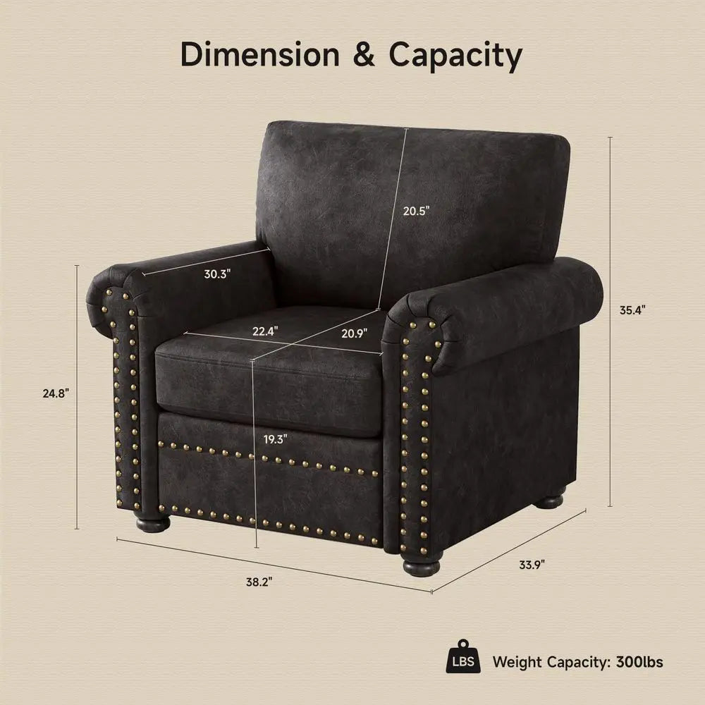 Black Grain Leather, Mid Century Chaise Lounge Chair and Ottoman, Leather Accent Chair, Modern Reading Chair, Classic Design, H